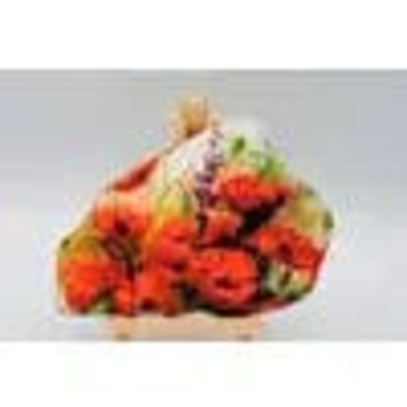 Poppy Decorated Slate with wooden stand