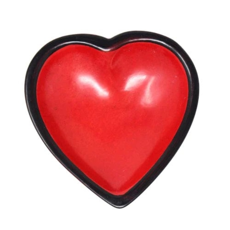Heart Trinket Dish Handmade in Africa of Soapstone