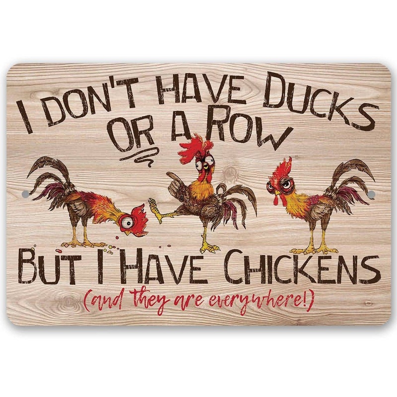 I Don't Have Ducks but I have Chickens Funny Metal Sign Made in the USA