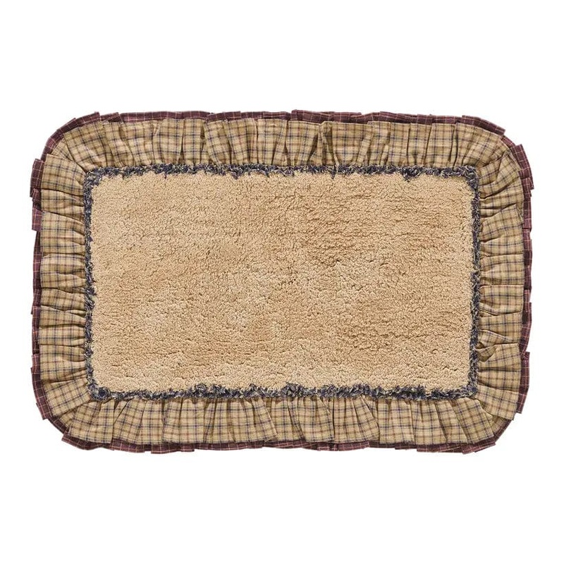 Millsboro Ruffled Country Bathmats Khaki & Navy