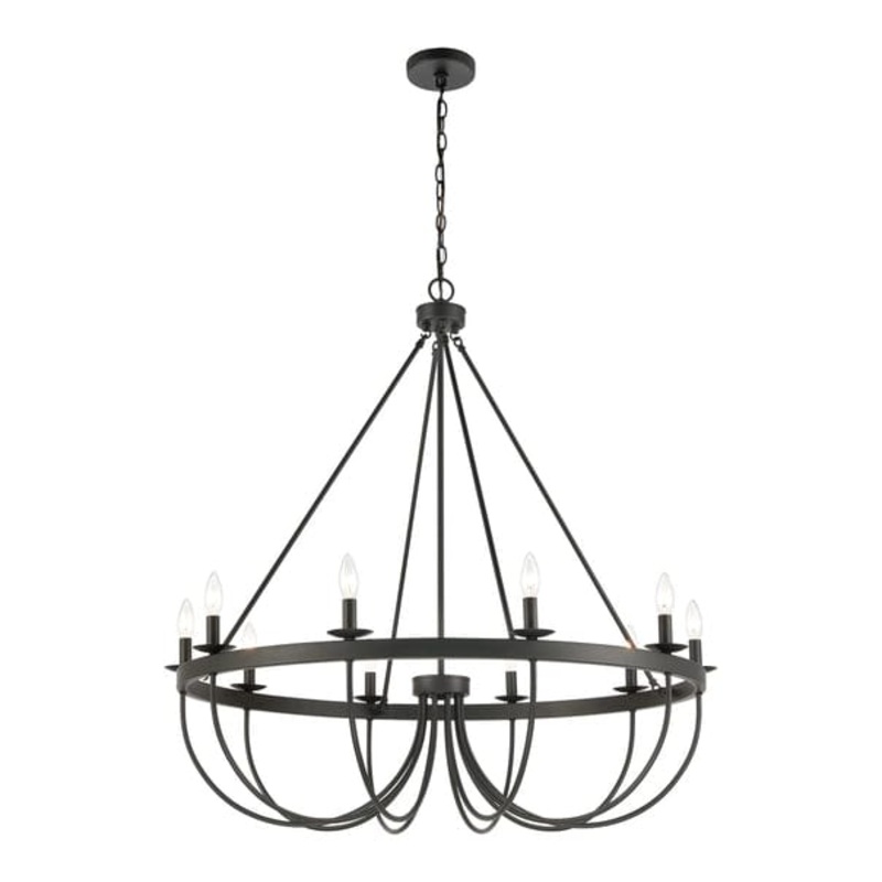Williamson 10-Light Metal Chandelier Black