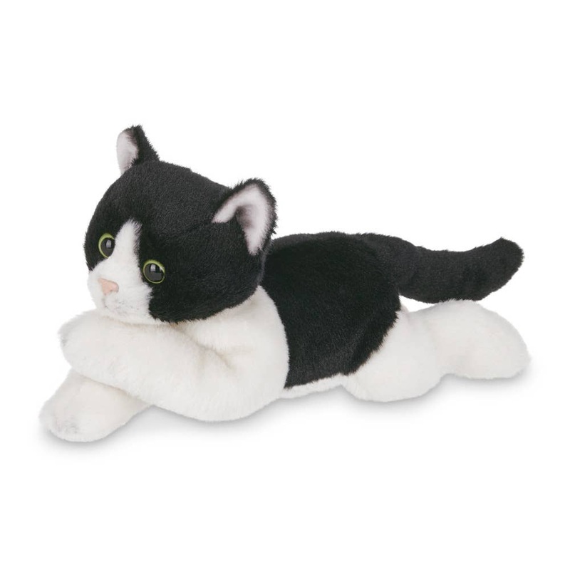 Black & White Cat Small Floppy Kitty Cat by Bearington Collection -