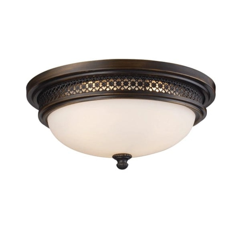 Flushmounts 3-Lght Flush Mount W/Wht Glss