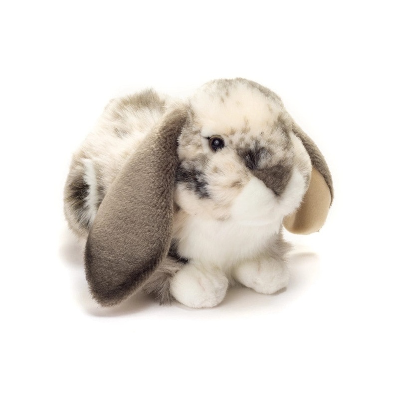 Grey and White Floppy Earred Bunny Large Teddy Herman