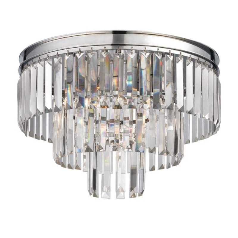 Palacial 3-Lght Semi Flush W/Cystl