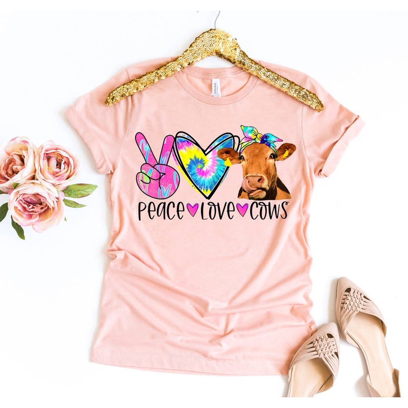 Peace Love Cows T-shirt - Bella Canvas
