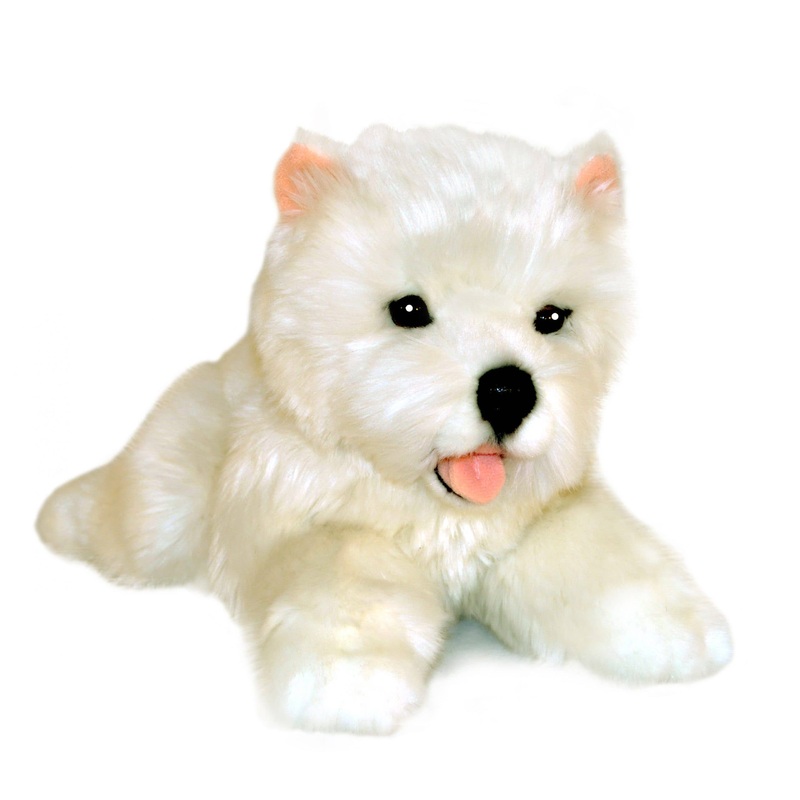 Plush West Highland White Terrier Puppy Size 28cm/11" Realistic