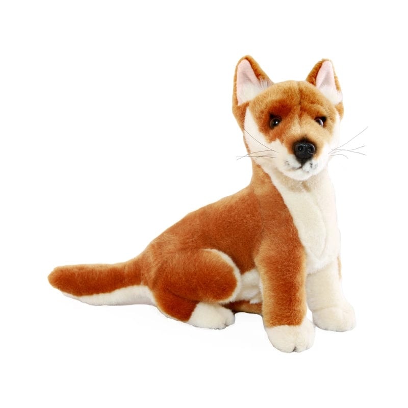 Red and Tan Australian Dingo Wild Dog Plush Toy Small Sitting