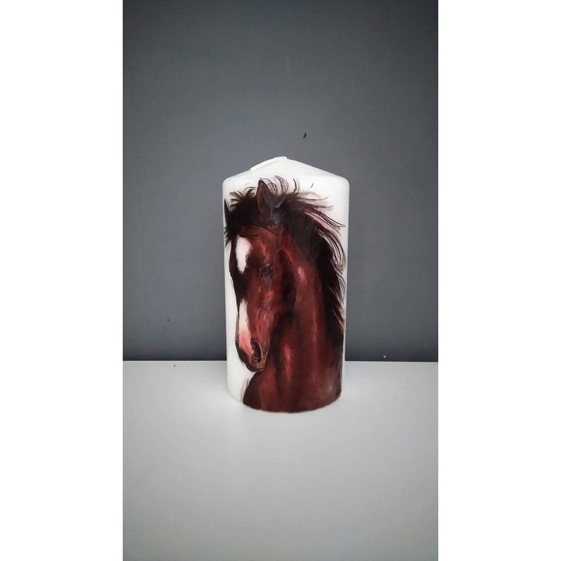 Horse Decorated Candle