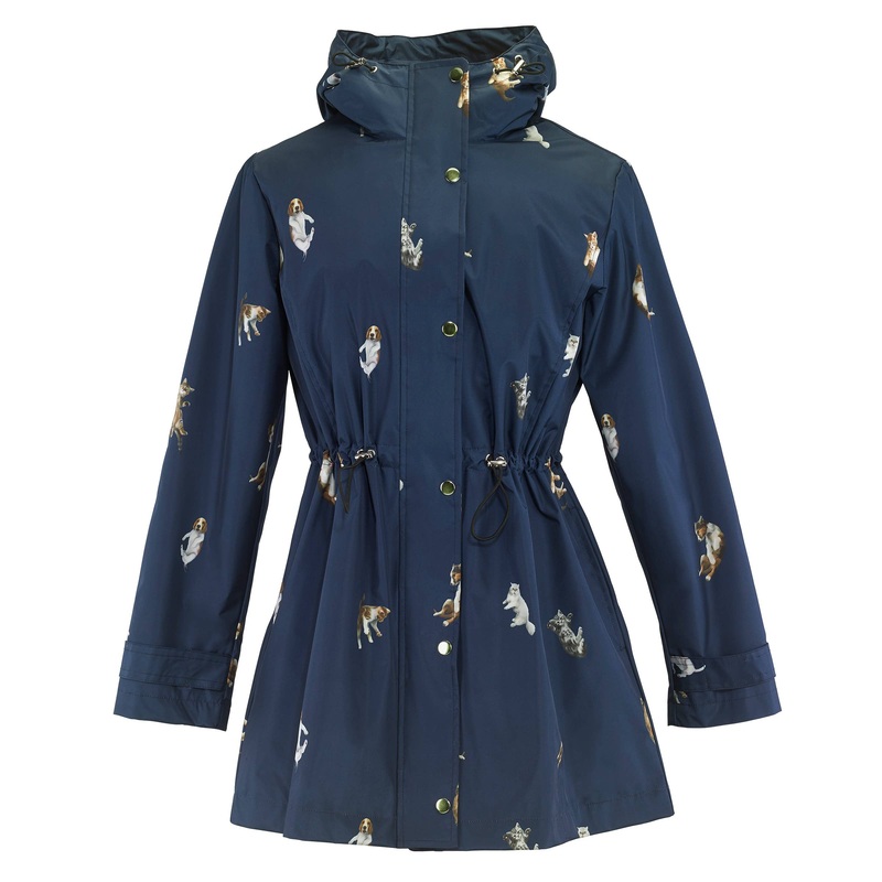 Its Raining Cats & Dogs Navy Raincoat for Animal Lovers