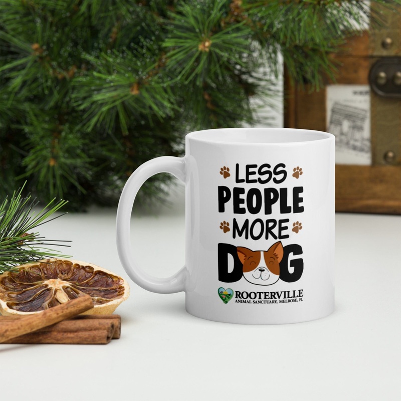 Less People More Dog White glossy mug
