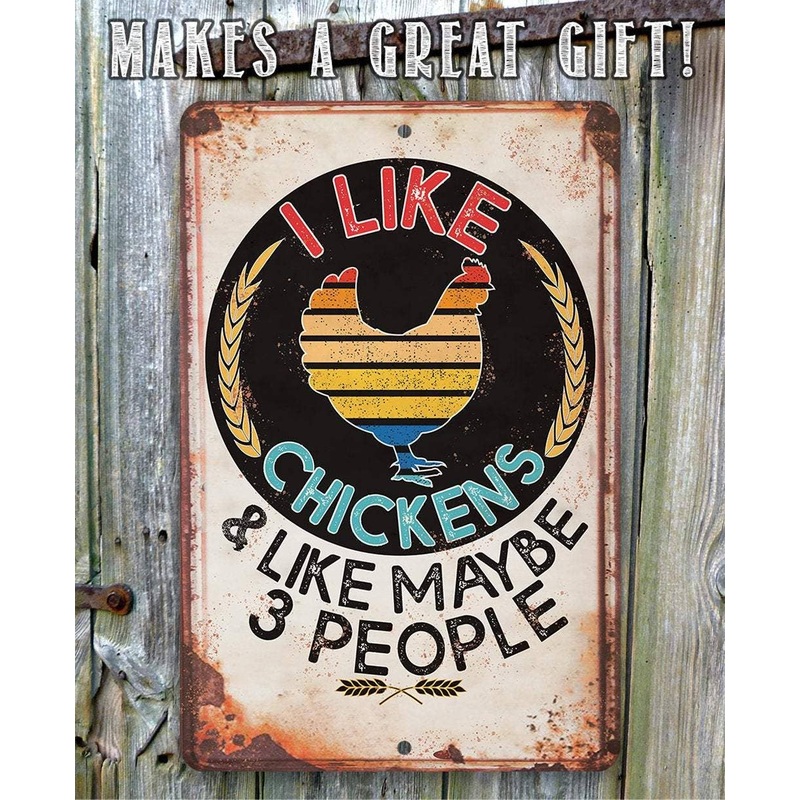 Lone Star Art - I Like Chickens - Metal Sign