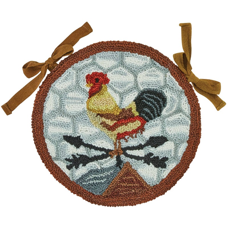Park Designs - Break Of Day Rooster Hooked Chair Pad