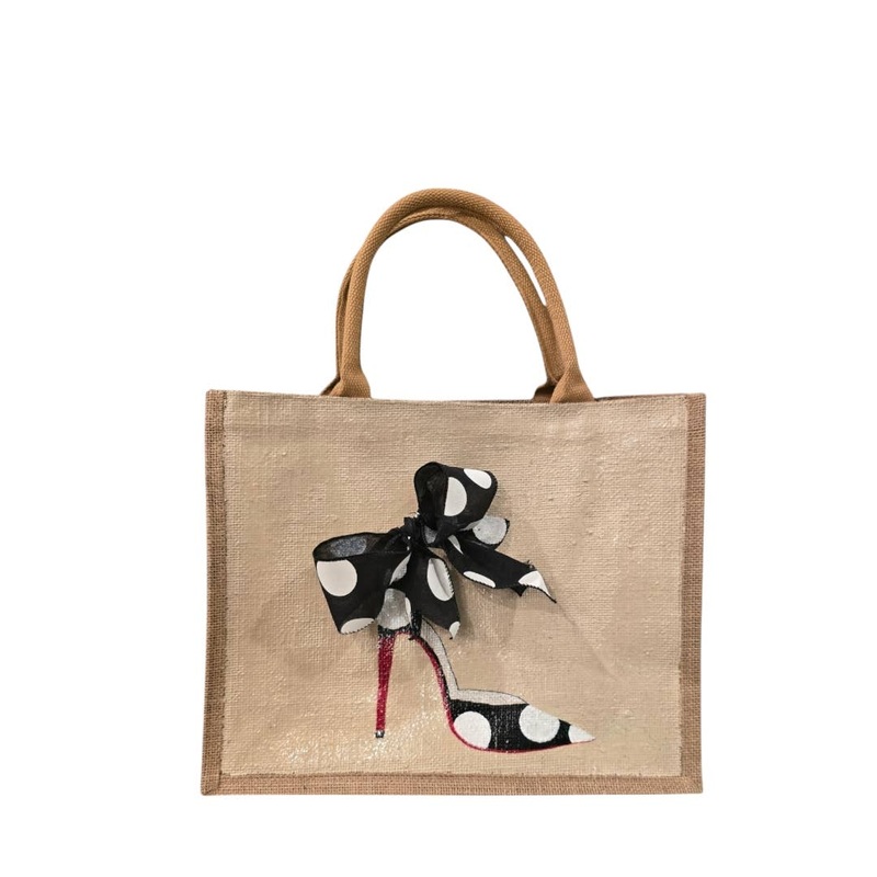 Polka Dot Stiletto Tote Bag Handmade in the USA
