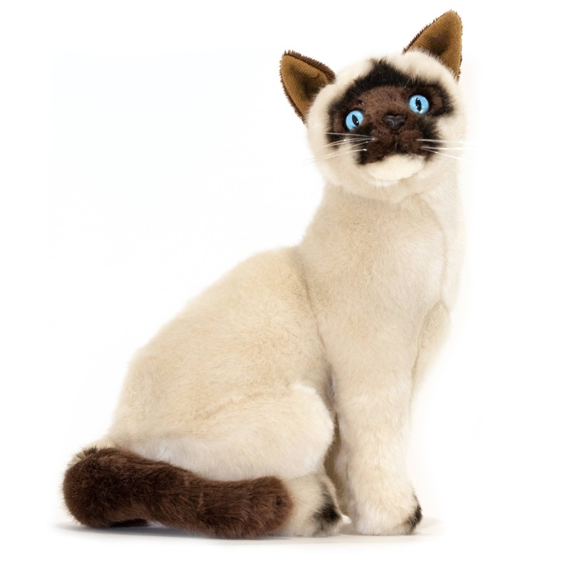 Seal point Siamese Cat Size 30cm/11.8" Sitting Plush Toy Eco Friendly