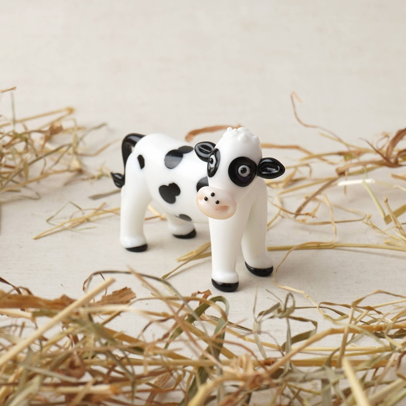 Artisan Blown Glass Cow In Gift Box from Scottland