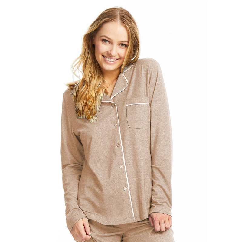 Caramel Donna Shirt & Pants Cooling Luxury Pajamas by Lusome'