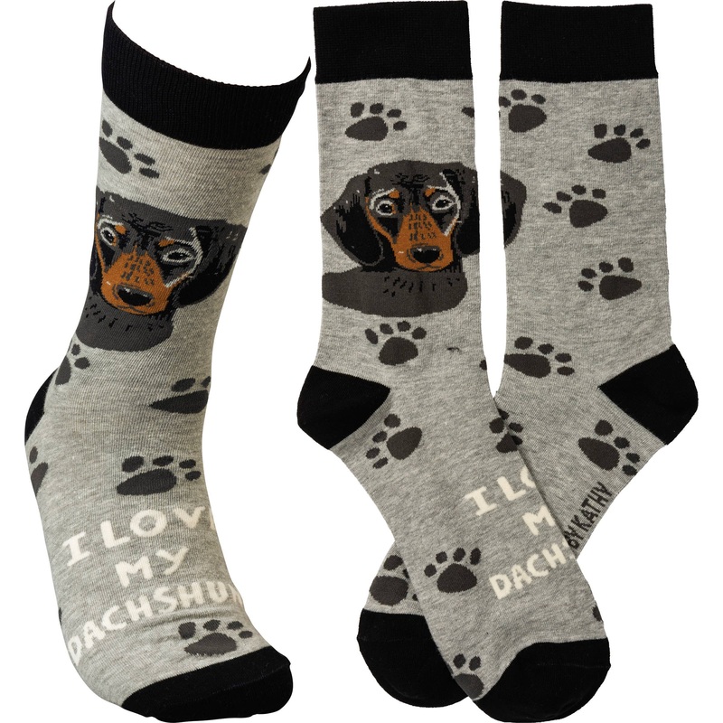 I Love My Dachshund Crew Socks Unisex
