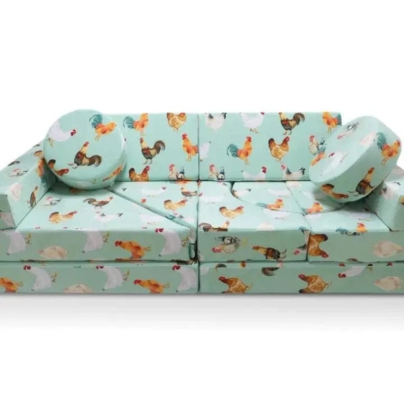 Where Chickens & Cuddles Collide-NEW Farm Kids Couch made in the USA!