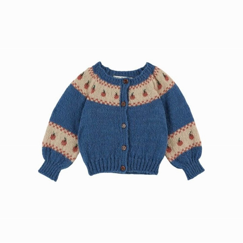 Emile et Ida Apple Cardigan  Bleu