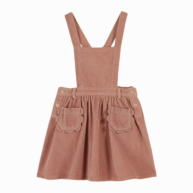Emile et Ida Floral Pockets Apron Dress  Poudre