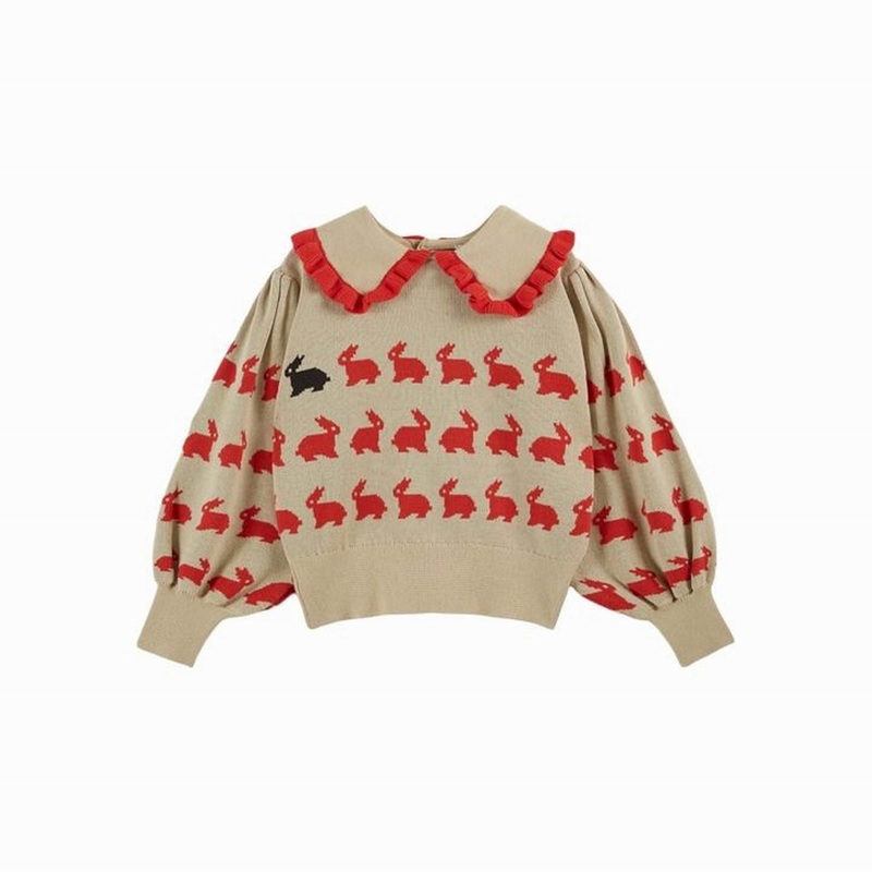 Emile et Ida Rabbit Pullover  Lapin Ecru