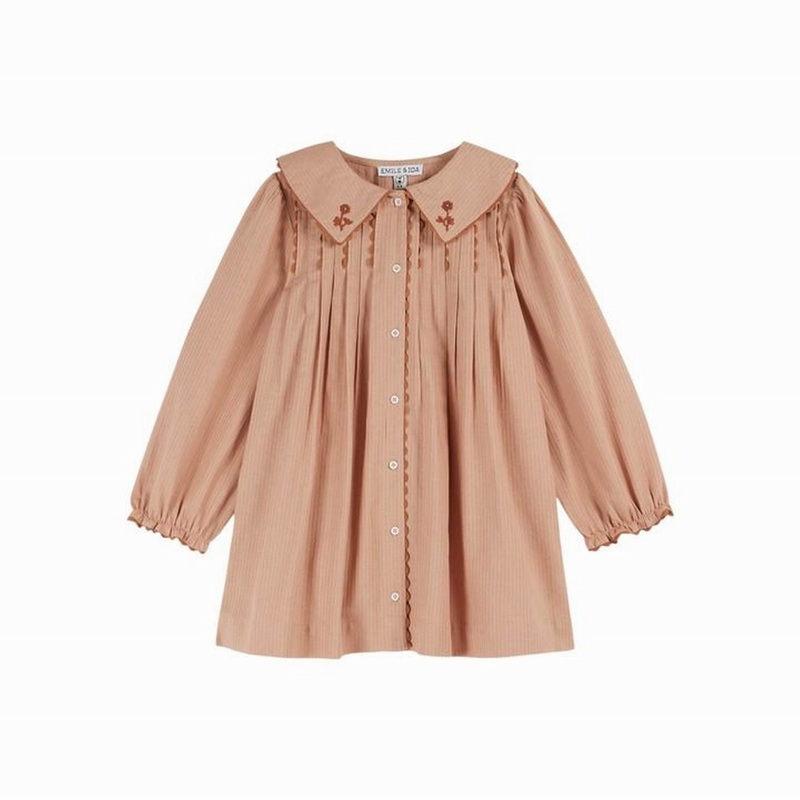 Emile et Ida Vintag Embroidered Dress  Pigeon