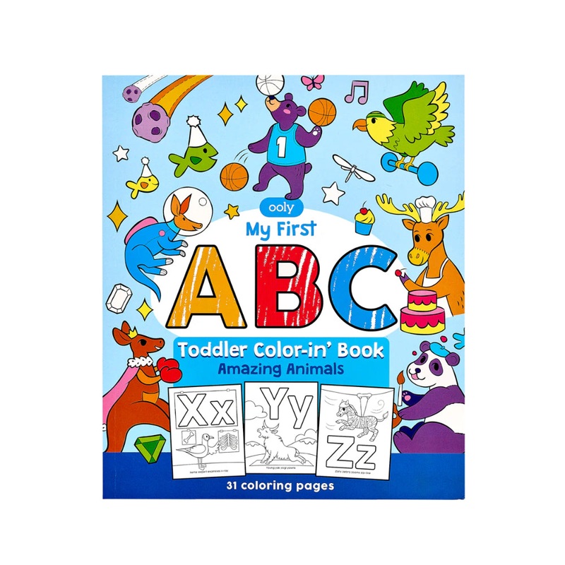 OOLY My First ABC: Toddler Colorin' Book - Amazing Animals (8" X 10";31 Pages)