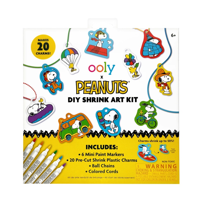OOLY X Peanuts: D.I.Y. Shrink Art Kit & 6 Mini Paint Markers