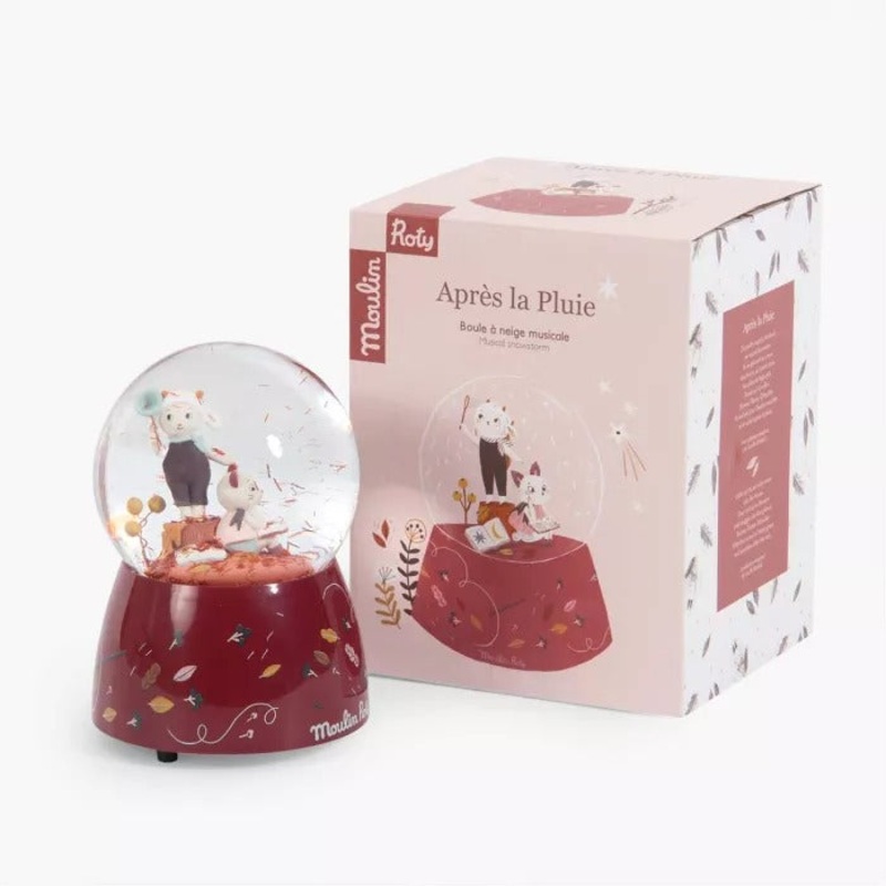 Moulin Roty Aprs La Pluie Musical Snow Globe Rabbit