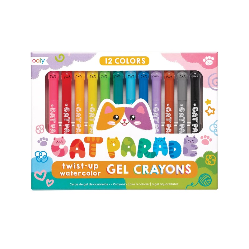 OOLY Cat Parade: Twist-Up Watercolor Gel Crayons (Set of 12)