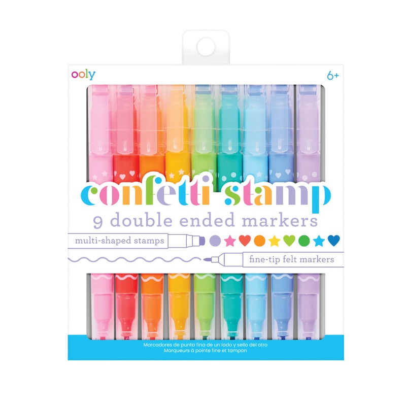 OOLY Confetti Stamp: Doubleended Markers (Set of 9)