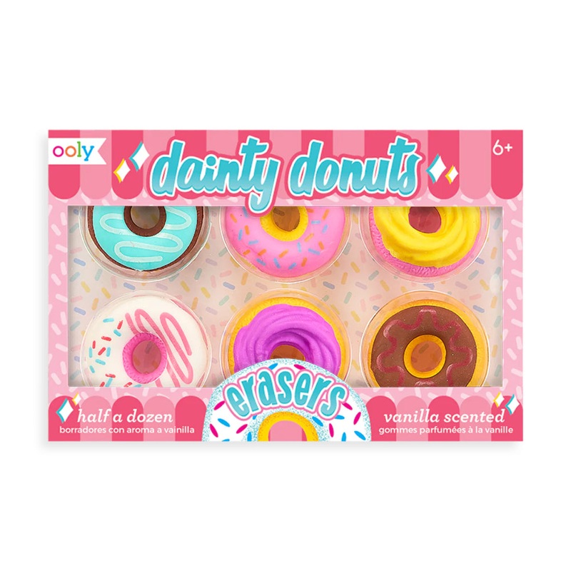 OOLY Dainty Donuts: Vanilla Scented Puzzle Erasers (Set of 6)