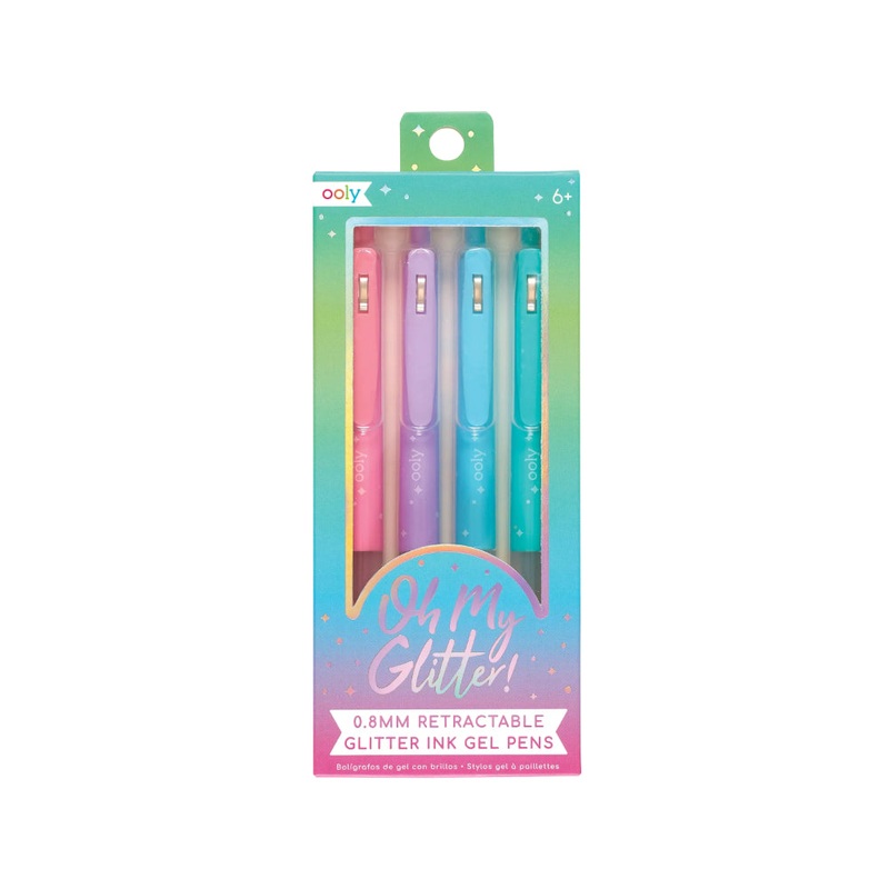 OOLY Oh My Glitter!: Retractable Glitter Ink Gel Pens (Set of 4)