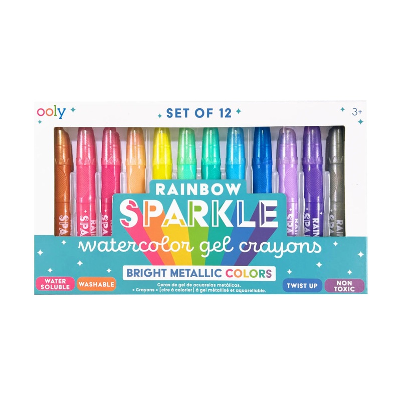 OOLY Rainbow Sparkle: Watercolor Gel Crayons (Set of 12)
