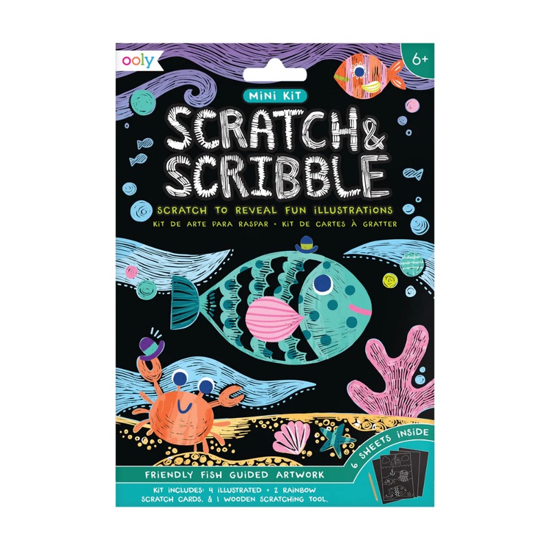OOLY Scratch & Scribble: Mini Kit - Friendly Fish