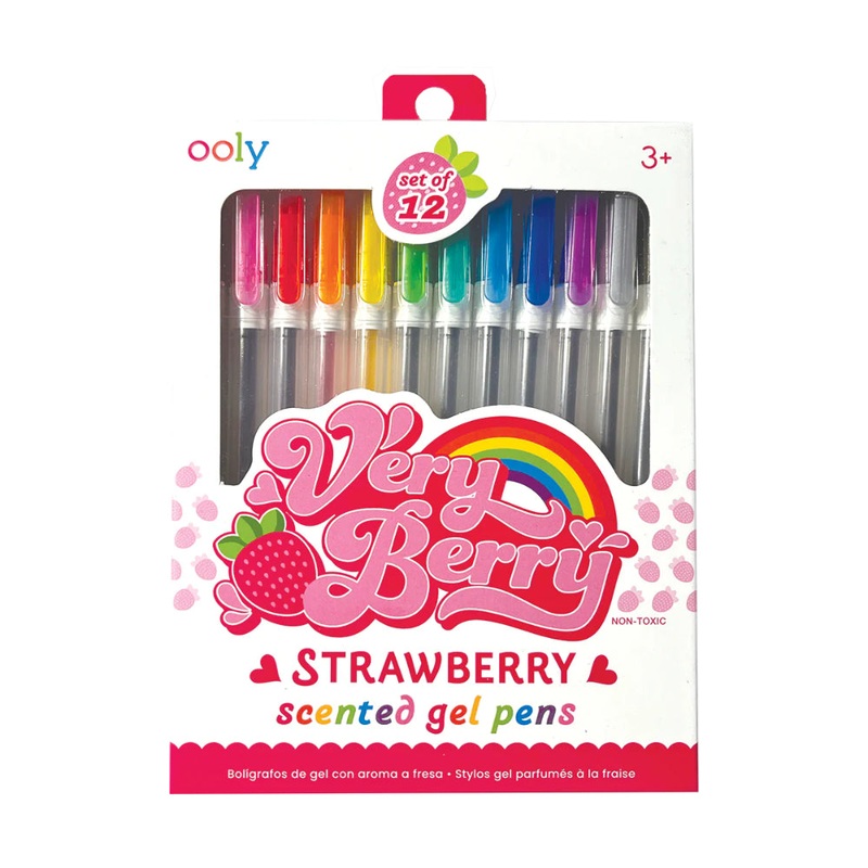 OOLY Very Berry: Strawberry Scented Gel Pens (Set of 12)