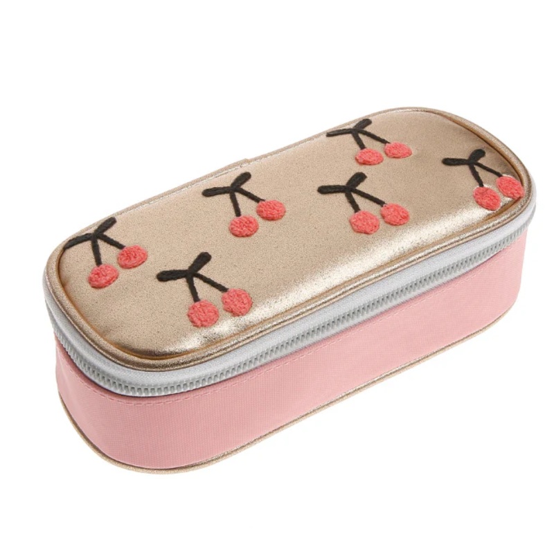Jeune Premier Pencil Box - Cherry Pompon - 7x10x22cm