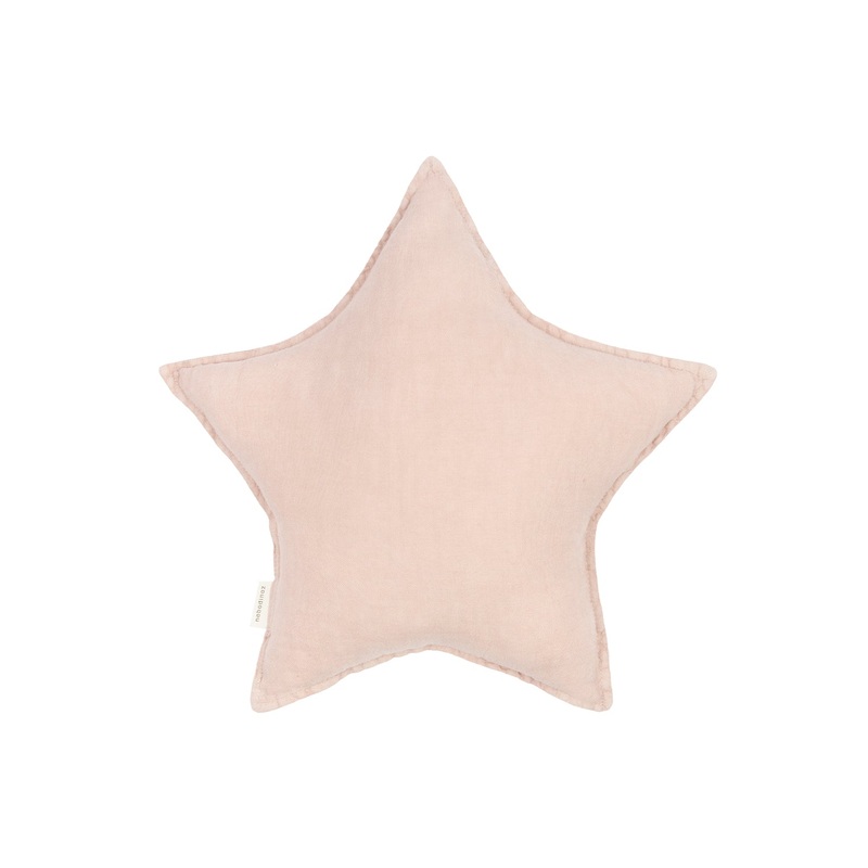 nobodinoz Star Cushion L1n0 French Linen Mauve Pink