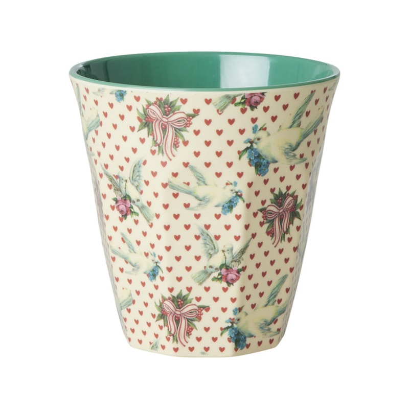 Rice DK Melamine Cup with Dove Print - Medium - 250 ml
