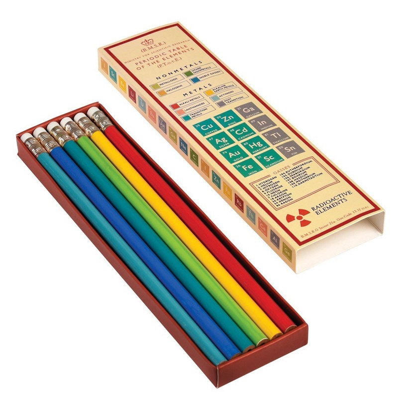Rex 6 Pencils in A Periodic Table Box