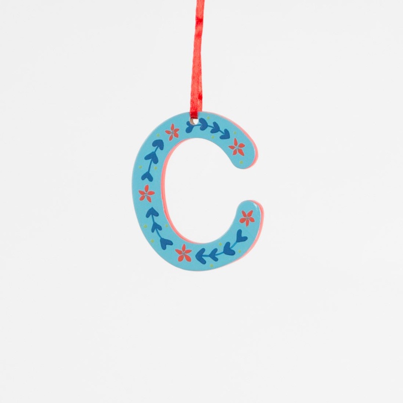 RJB Stone Retro Folk Art Alphabet Letter C Decoration
