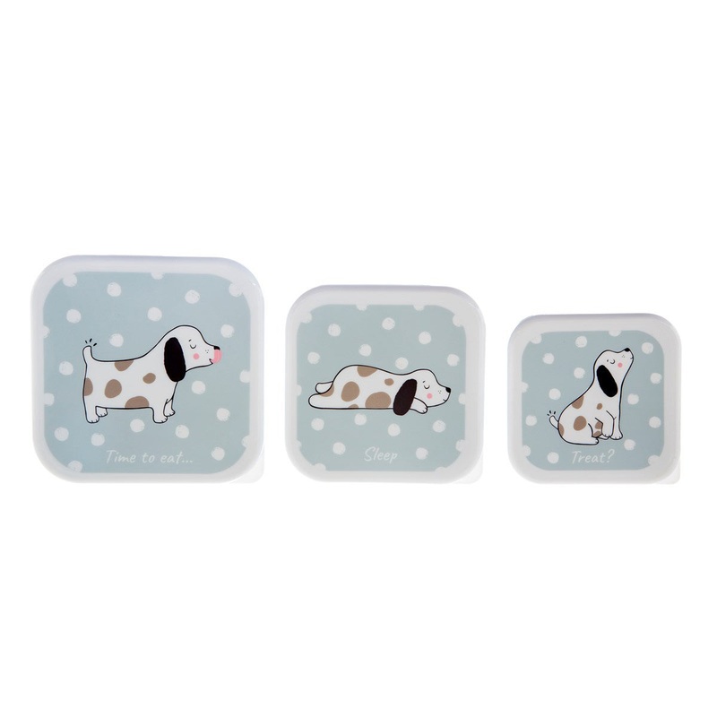 RJB Stone Set of 3 Barney The Dog Lunch Boxes