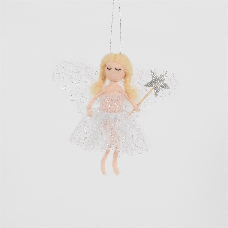 RJB Stone Fairy with Star Wand Felt Hanging Decoration