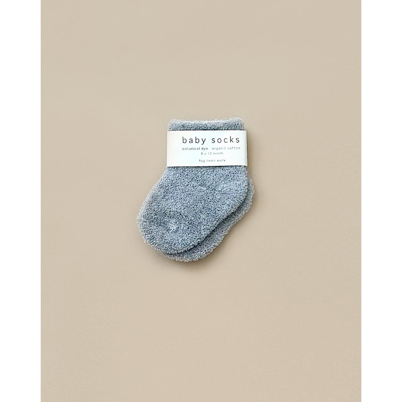 Baby Pile Knit Socks - Blue