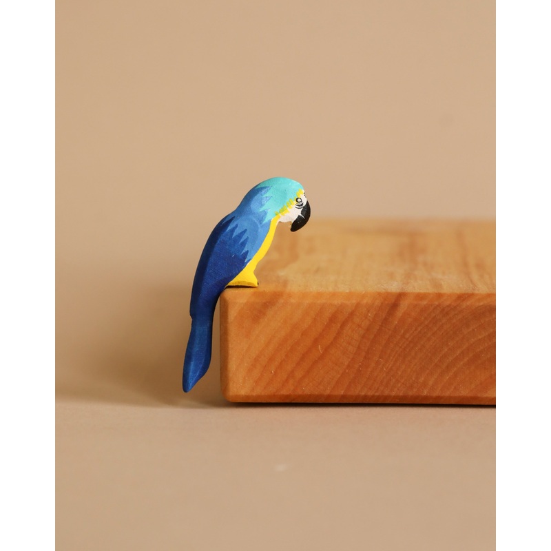 Bumbu Handmade Wooden Blue Macaw Parrot