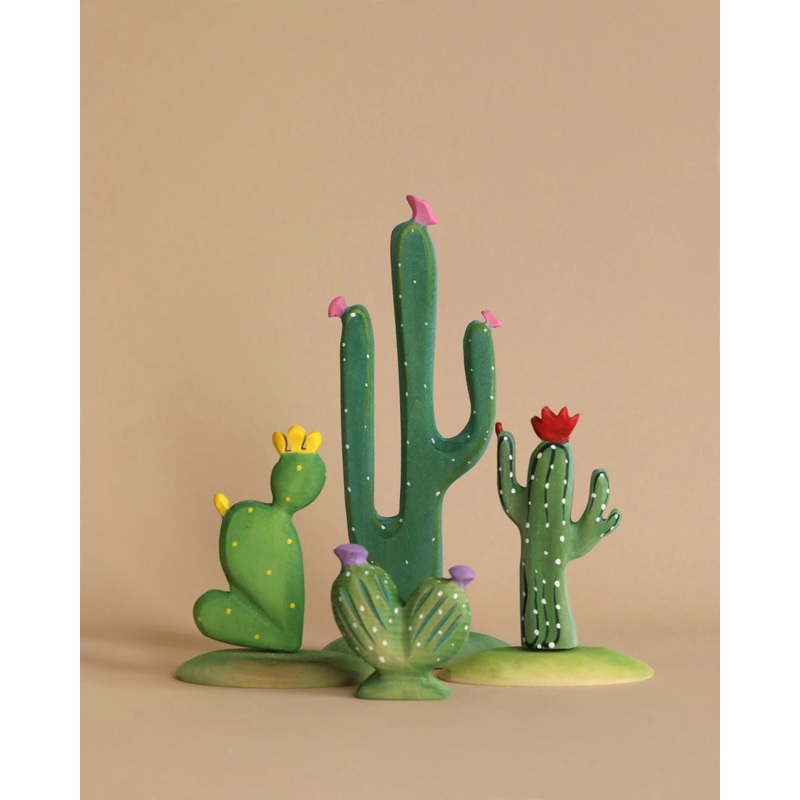 Bumbu Handmade Wooden Cacti Set