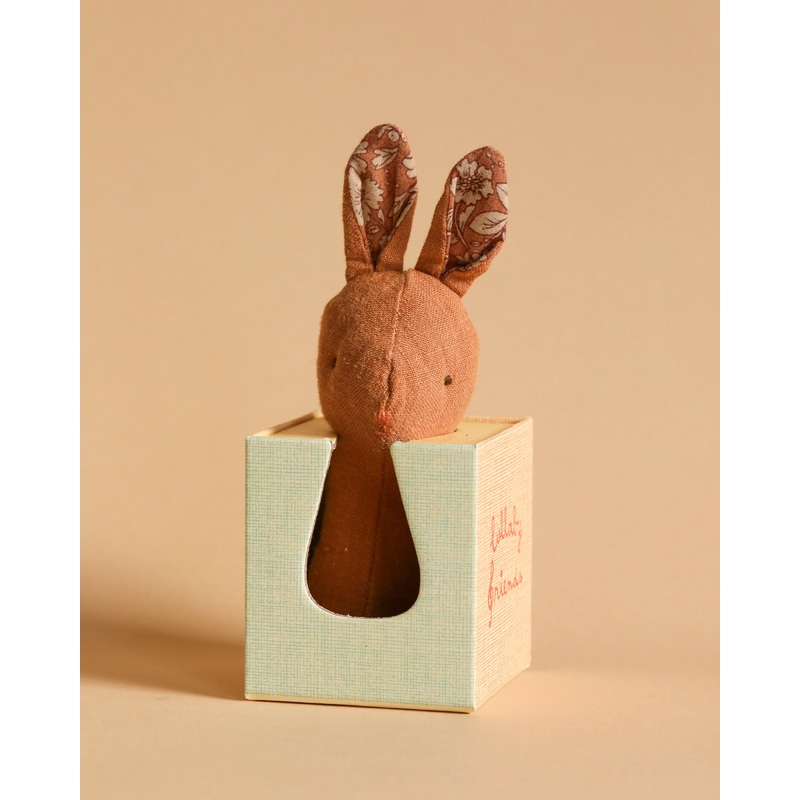 Maileg Lullaby Friend Rattles, Bunny Rattle - Chocolate