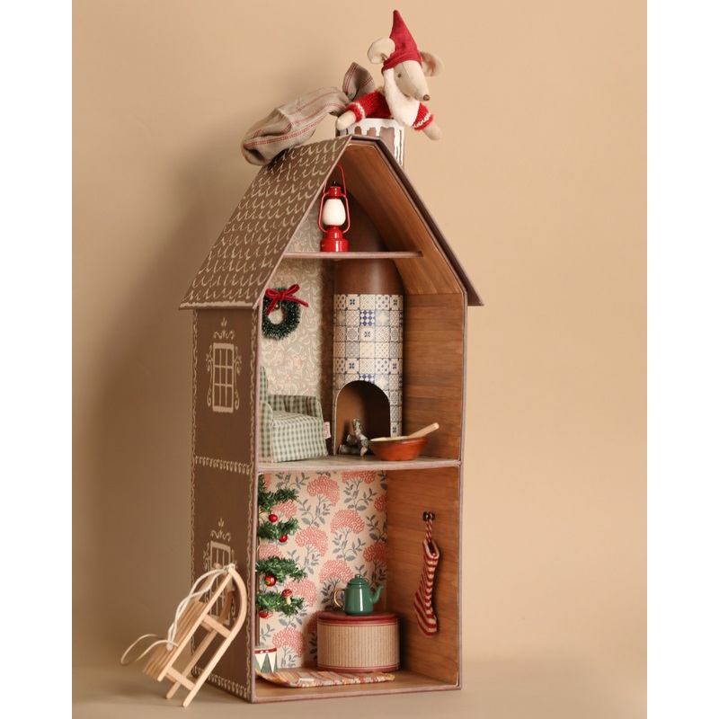 Maileg Cardboard Two-Story Gingerbread House