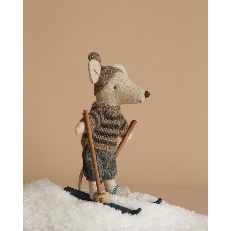 Maileg Winter Ski Mouse Big Brother - Grey